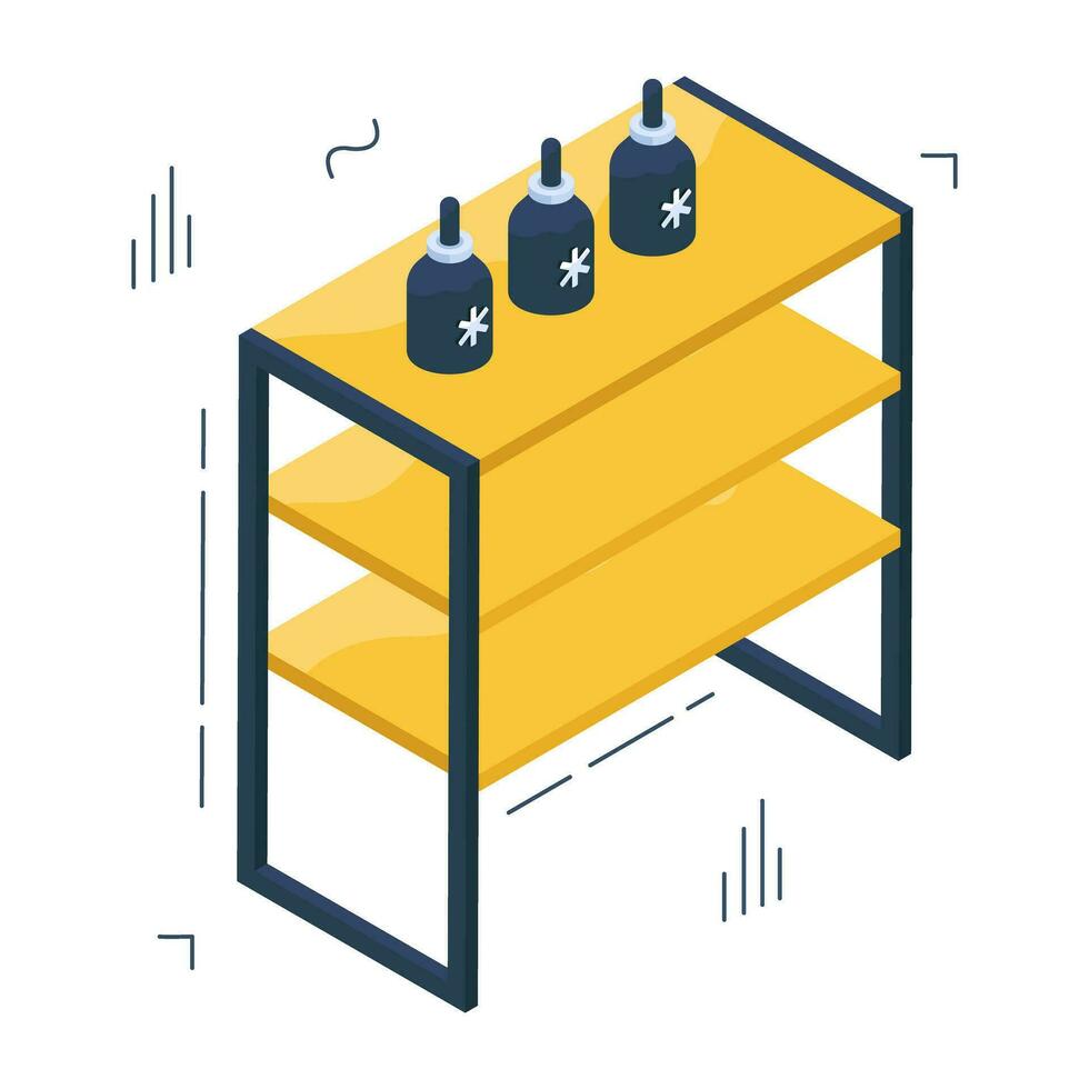 Editable design icon of medicine trolley vector