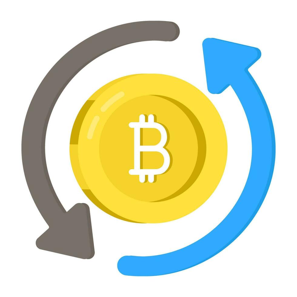 An icon design of bitcoin transfer vector