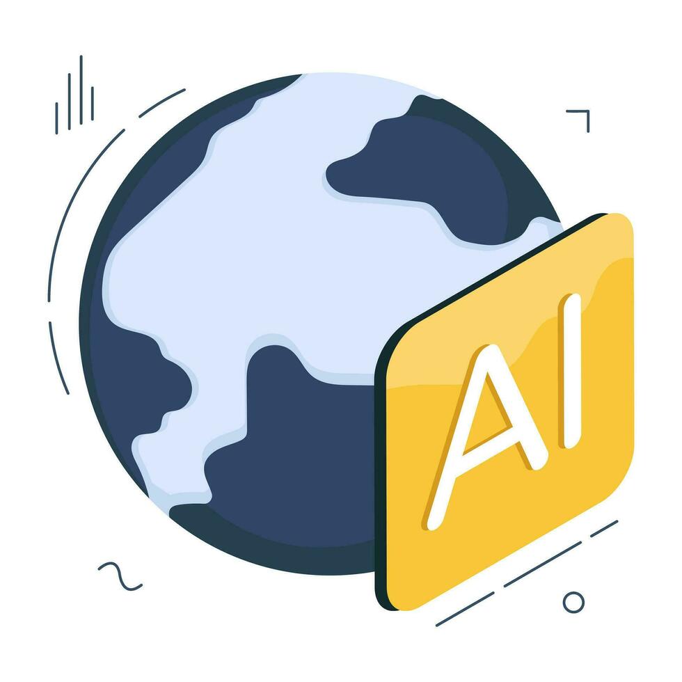 A unique design icon of global ai vector