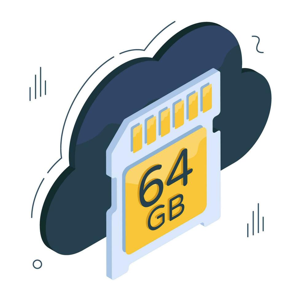 editable diseño icono de nube Dakota del Sur tarjeta vector