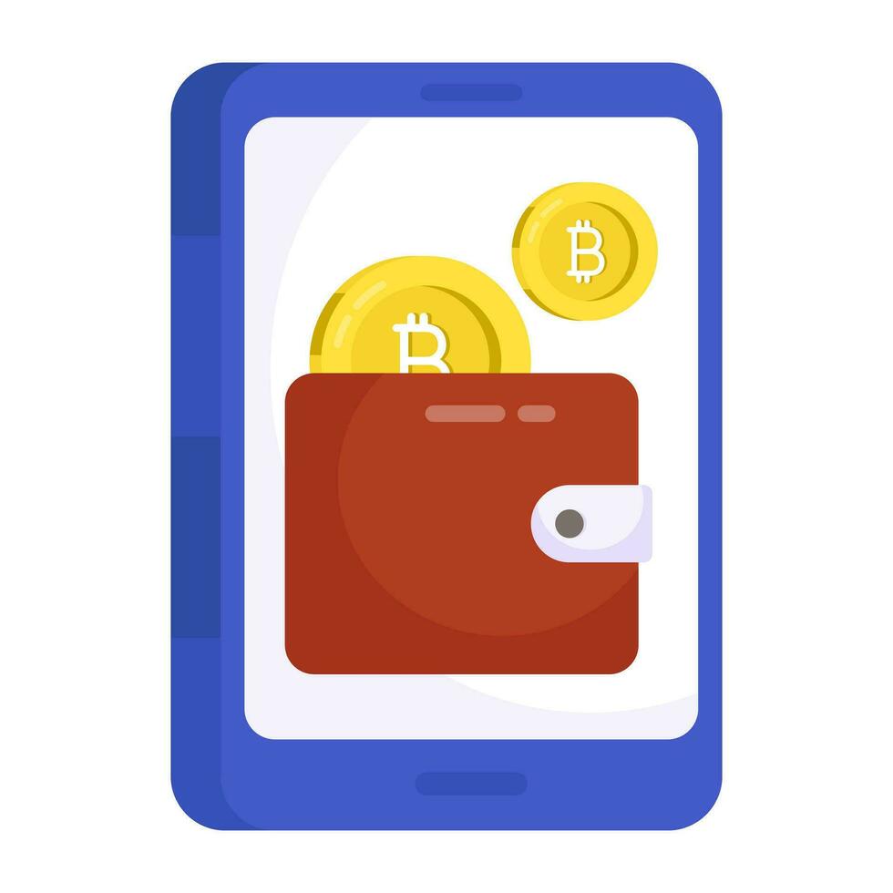 A unique design icon of bitcoin wallet vector