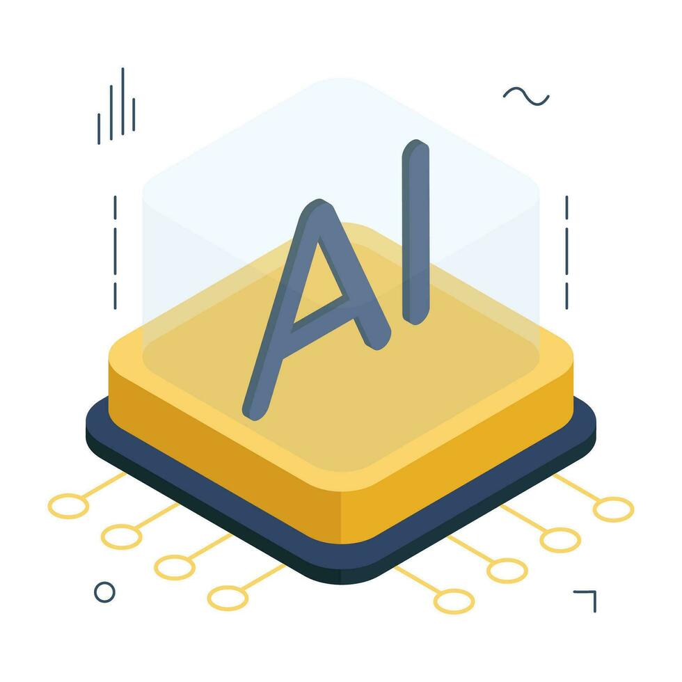 Perfect design icon of ai processor vector