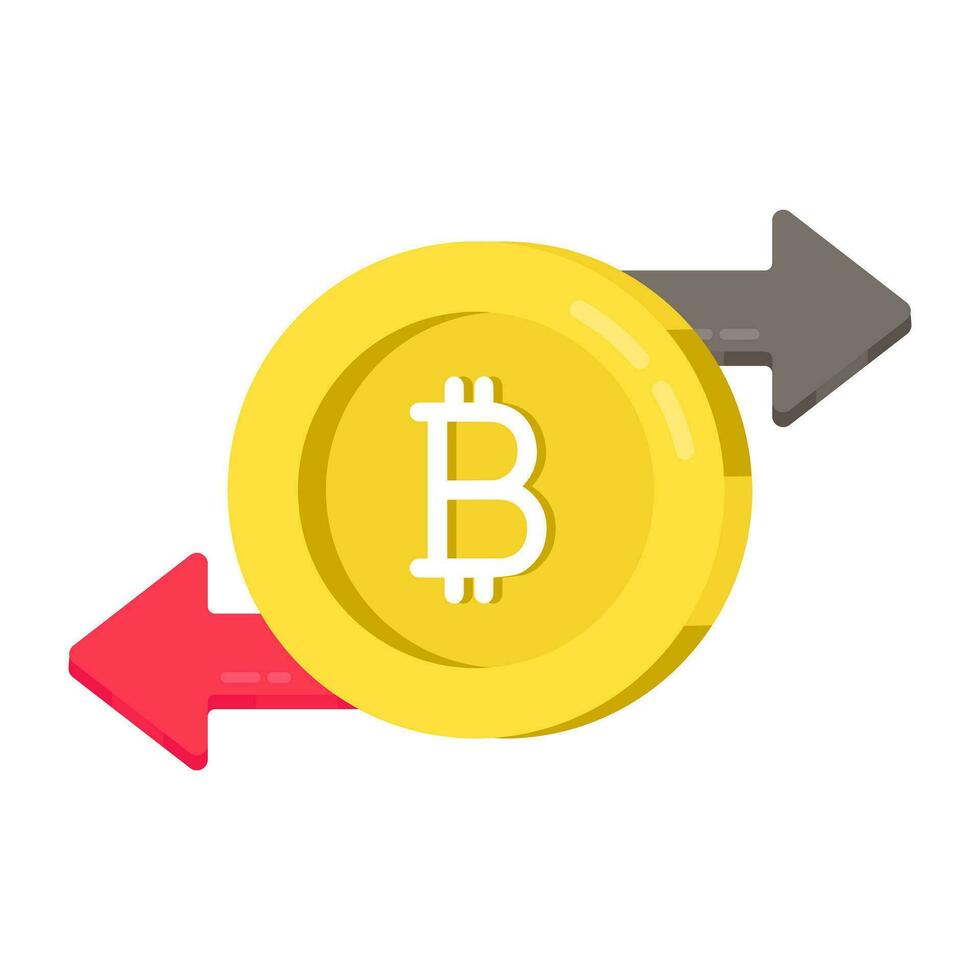 Creative design icon of bitcoin transfer vector