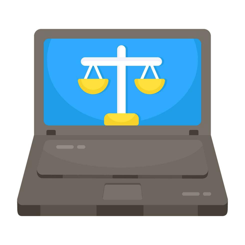 Unique design icon of online justice vector