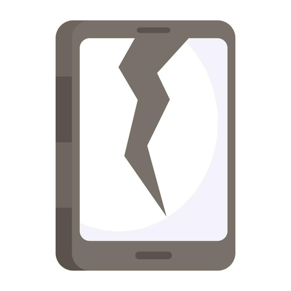 Creative design icon of cracked phone vector