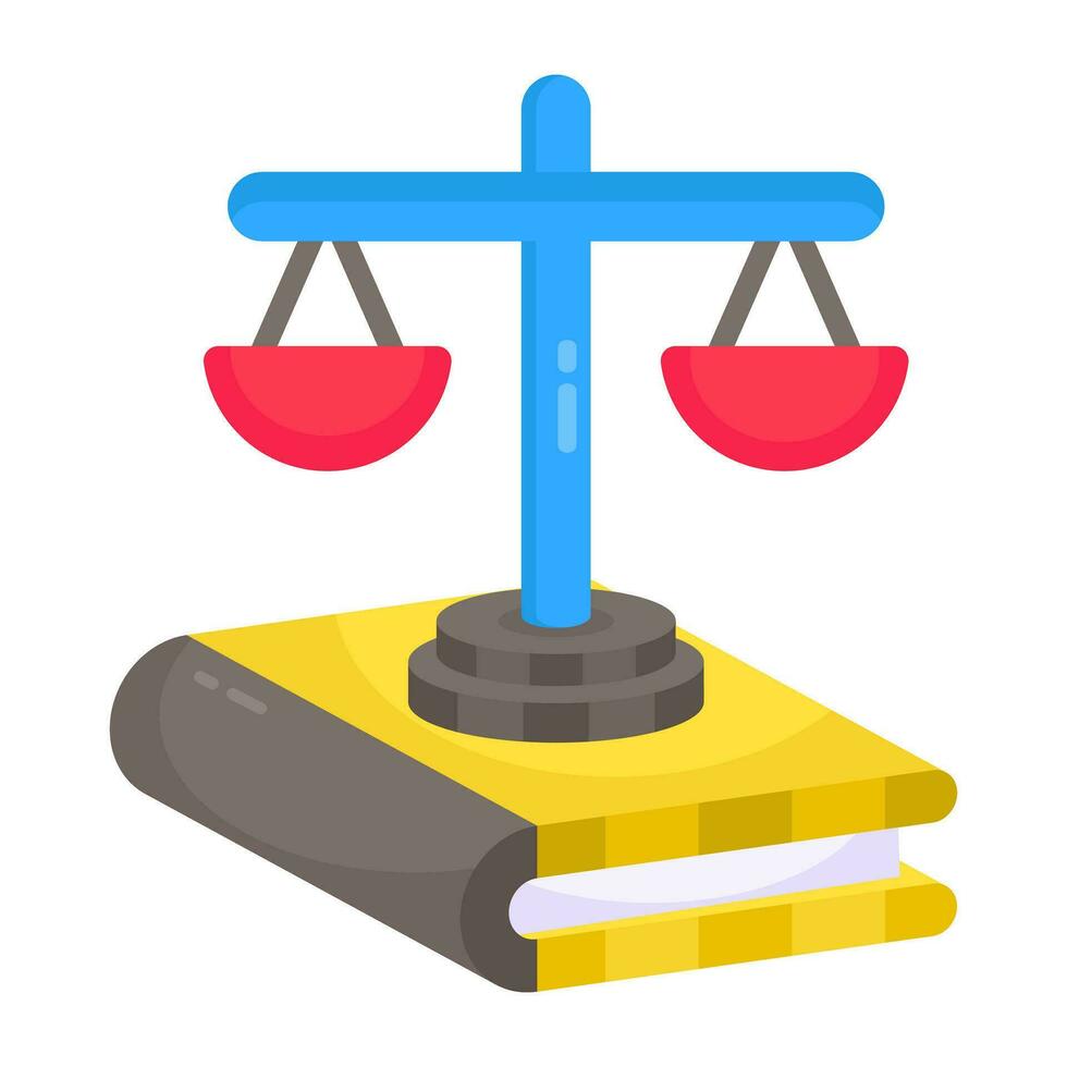 Conceptual flat design icon of law book vector