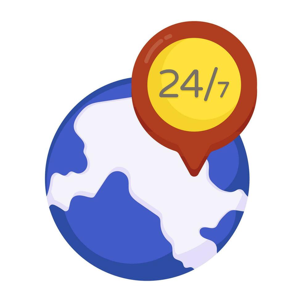 Unique design icon of 24 7hr service chat vector