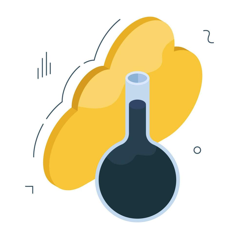 Editable design icon of cloud experiment vector