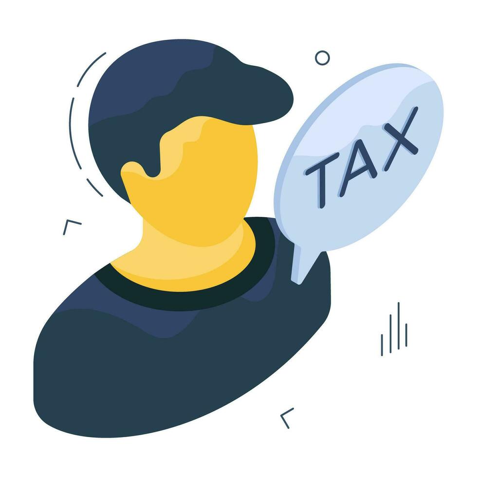 Trendy design icon of tax chat vector