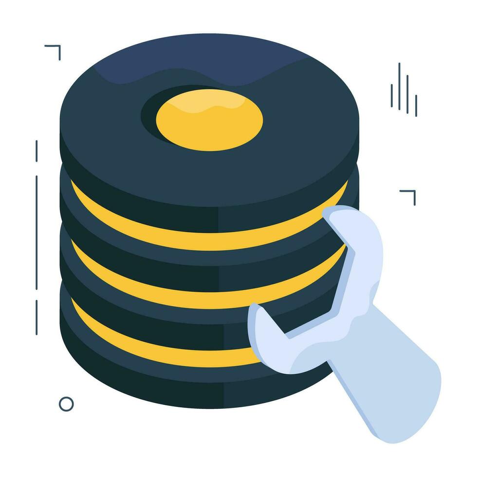 A unique design icon of database repair vector