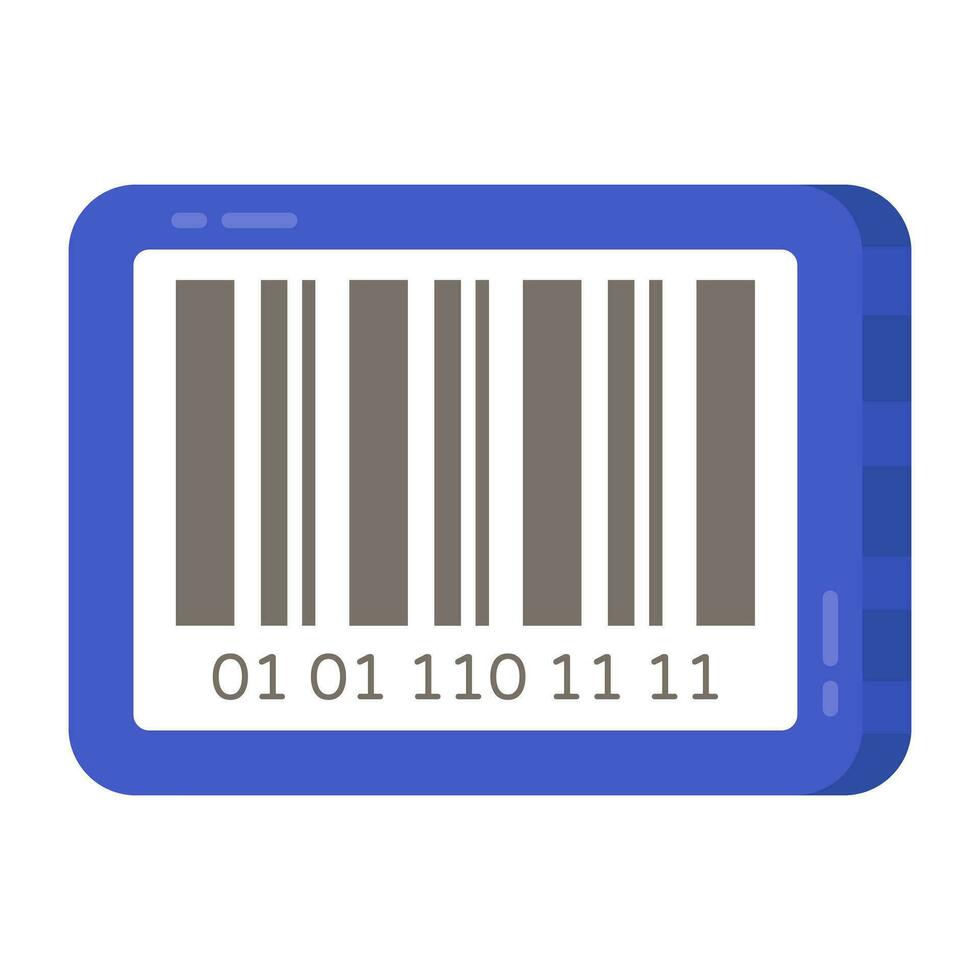 A flat design icon of barcode vector