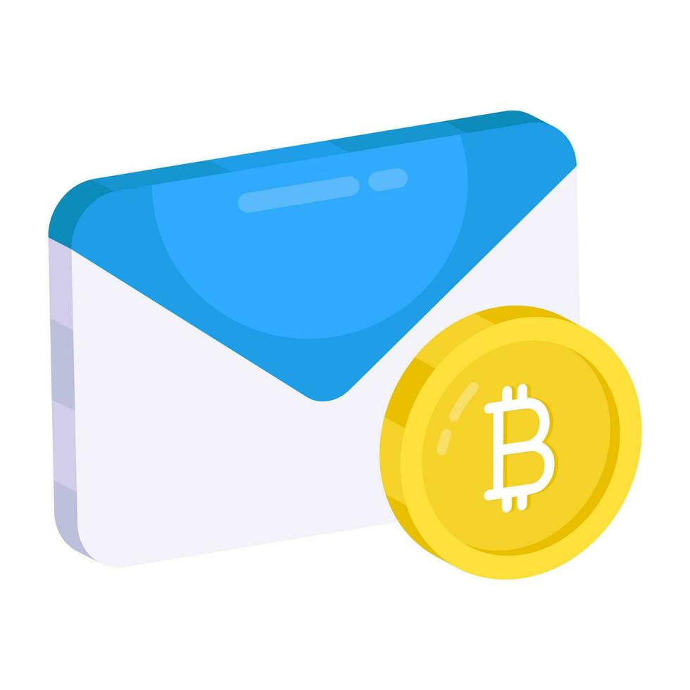 Creative design icon of bitcoin mail vector