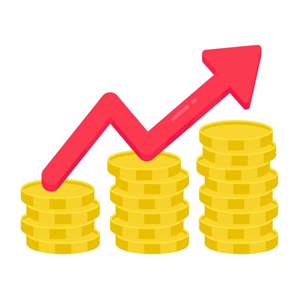 Editable design icon of financial analytics vector