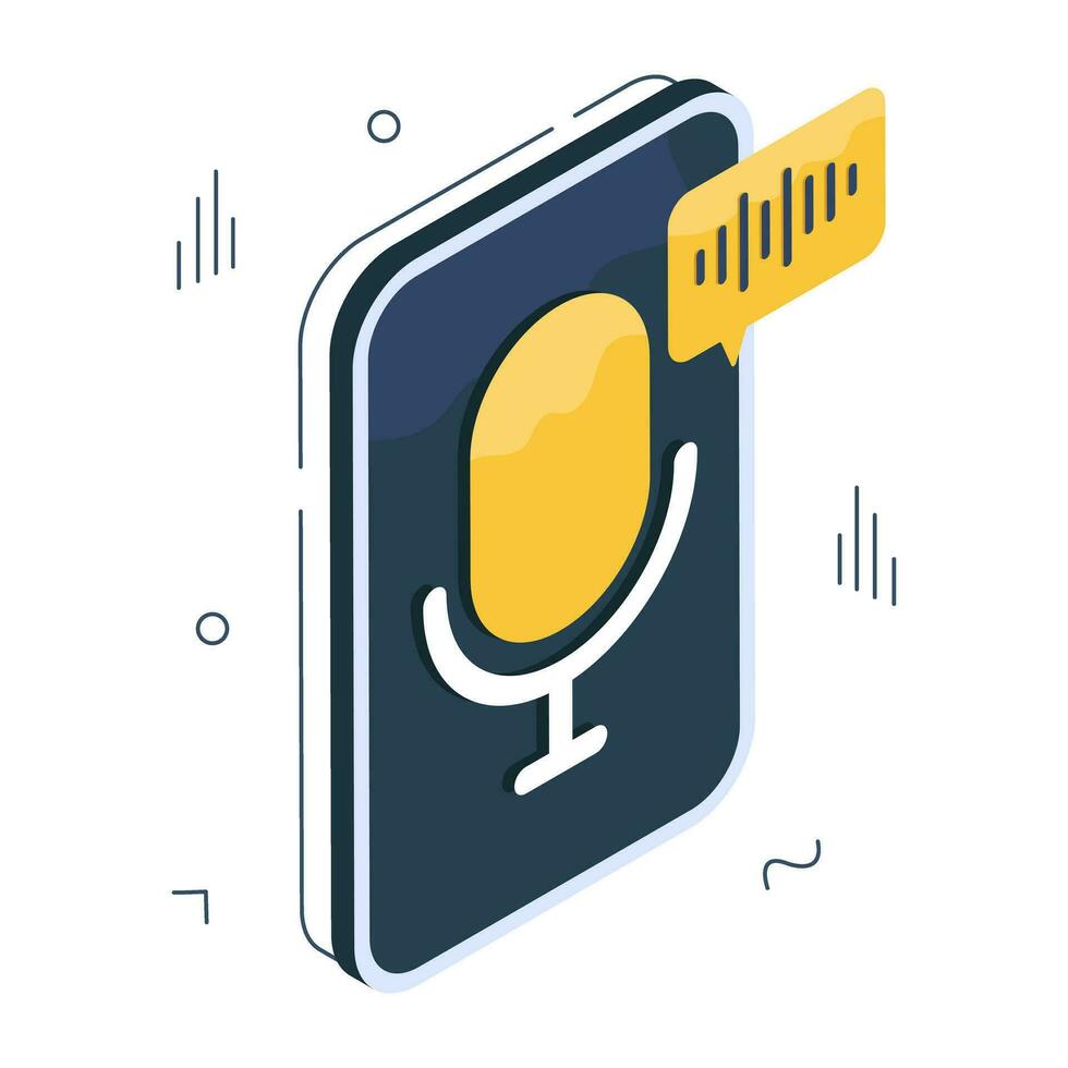 An icon design of mobile voice message vector