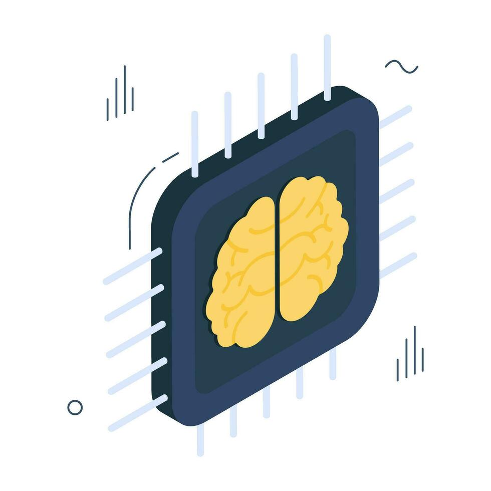 Perfect design icon of brain processor vector