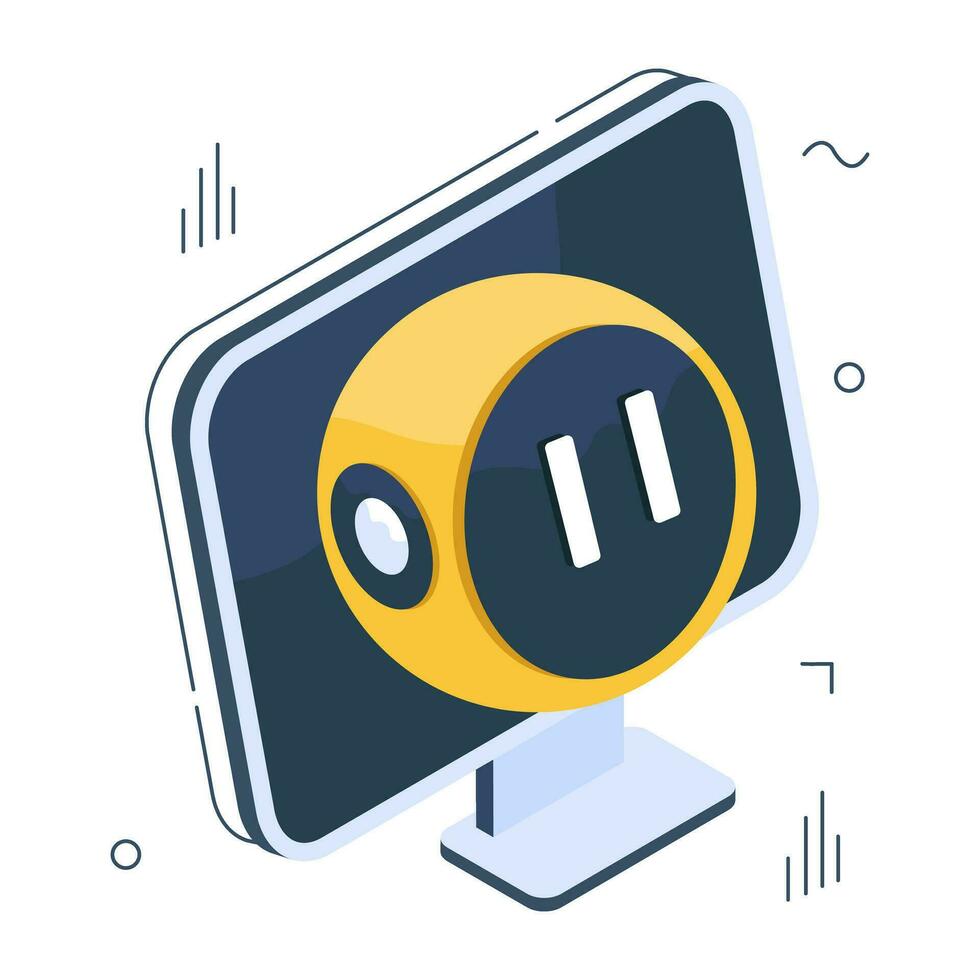 An icon design of online robot vector