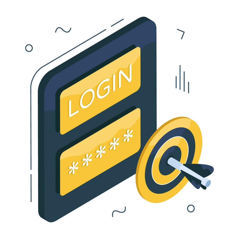 Trendy vector design of login