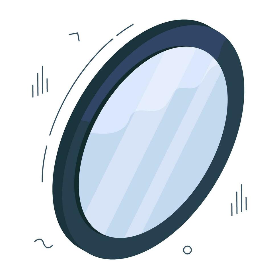 A isometric design icon of vanity mirror vector