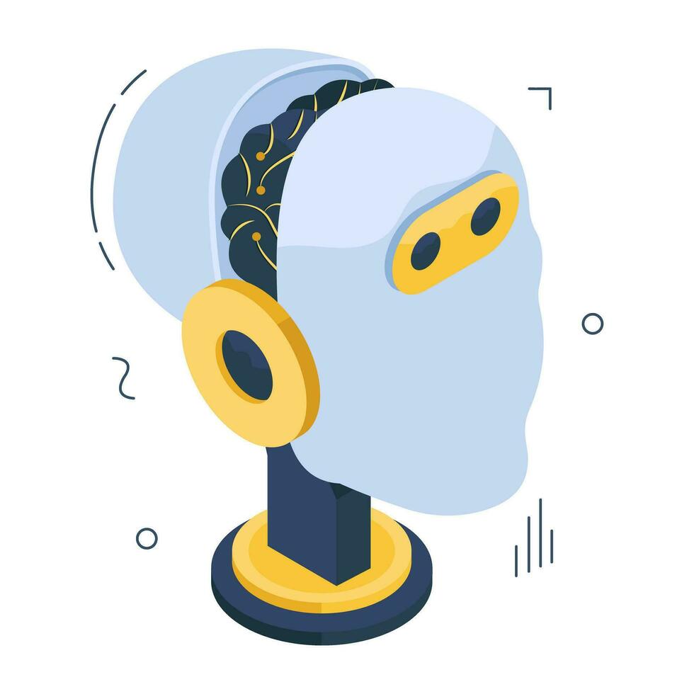 A colored design icon of robot customer service vector