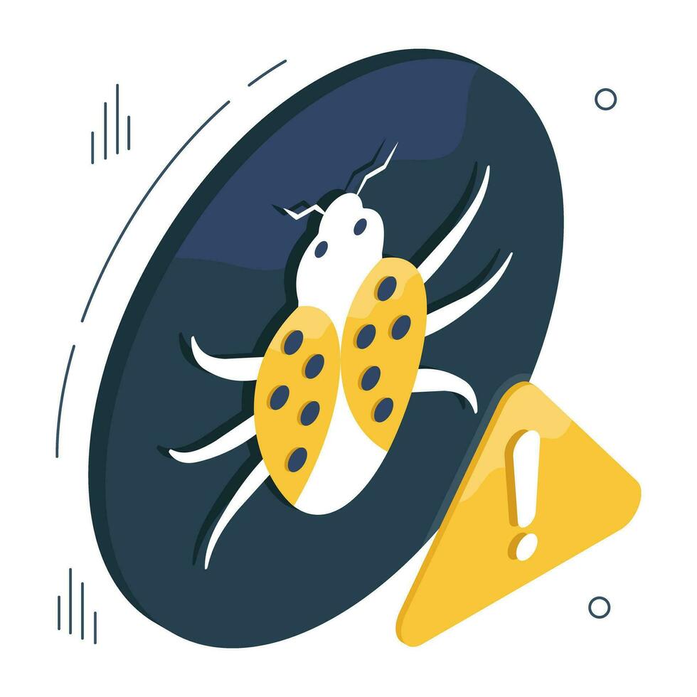 Editable design icon of bug error vector