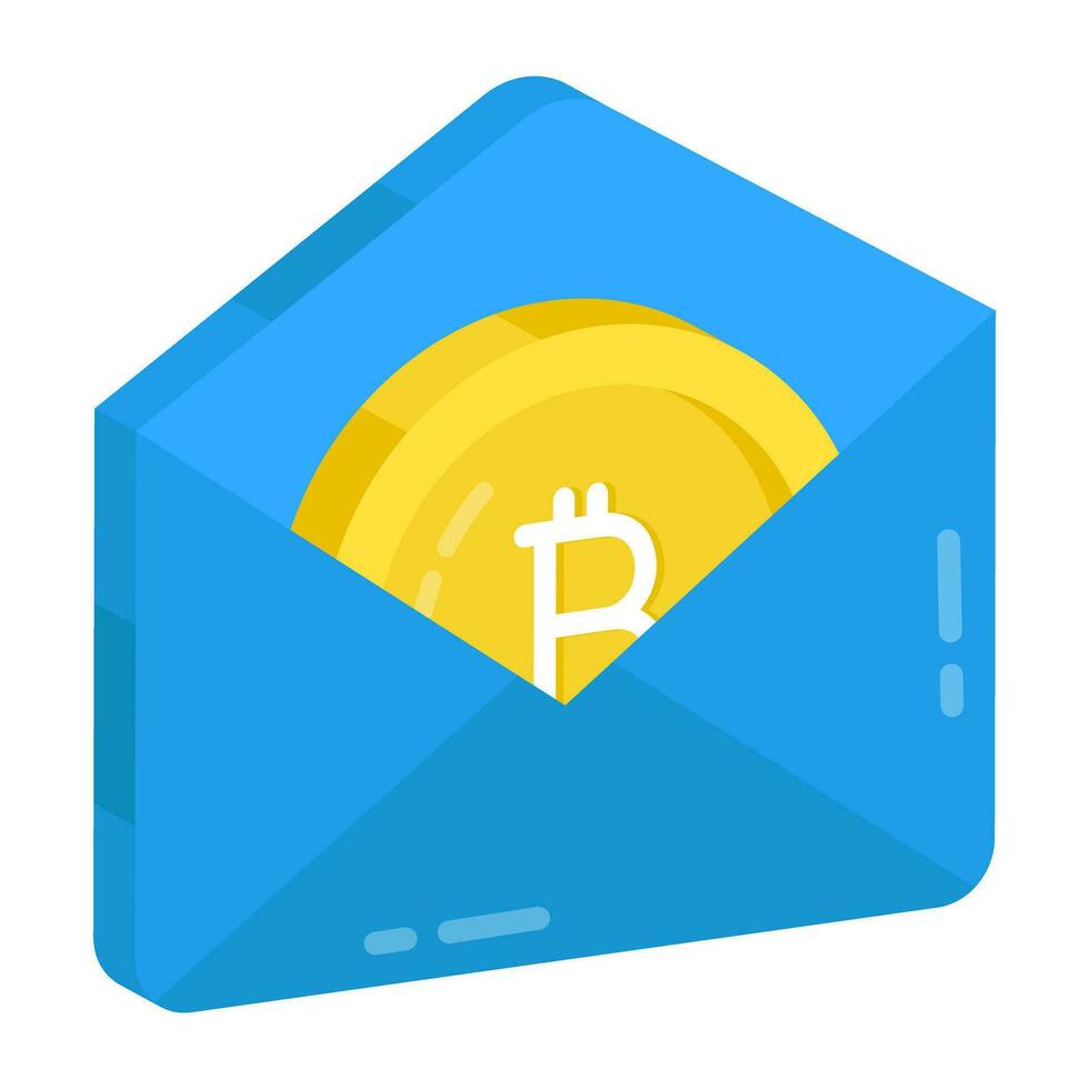 Creative design icon of bitcoin mail vector