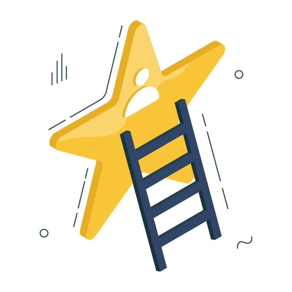 Editable design icon of level skill ladder vector