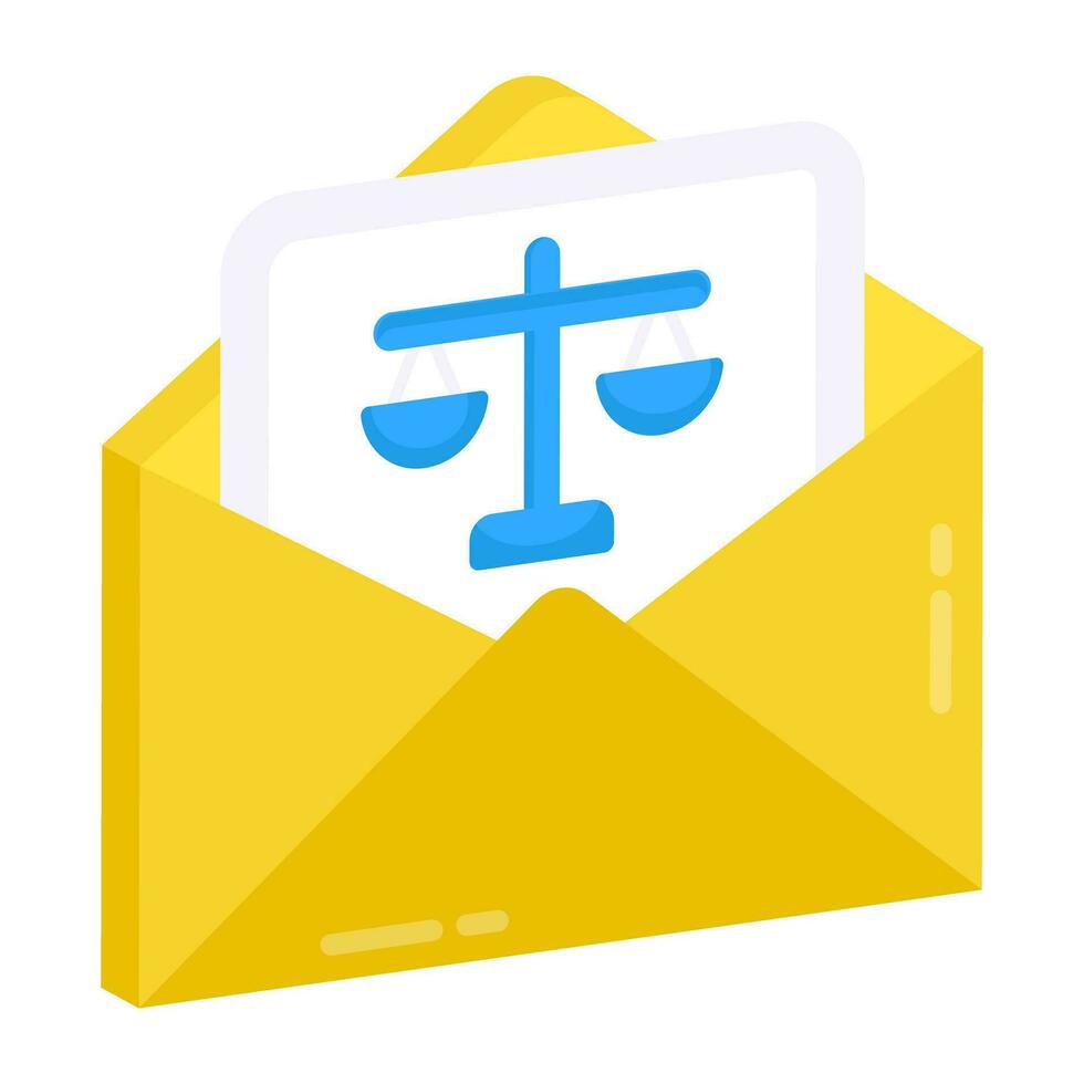 Law mail icon, editable vector