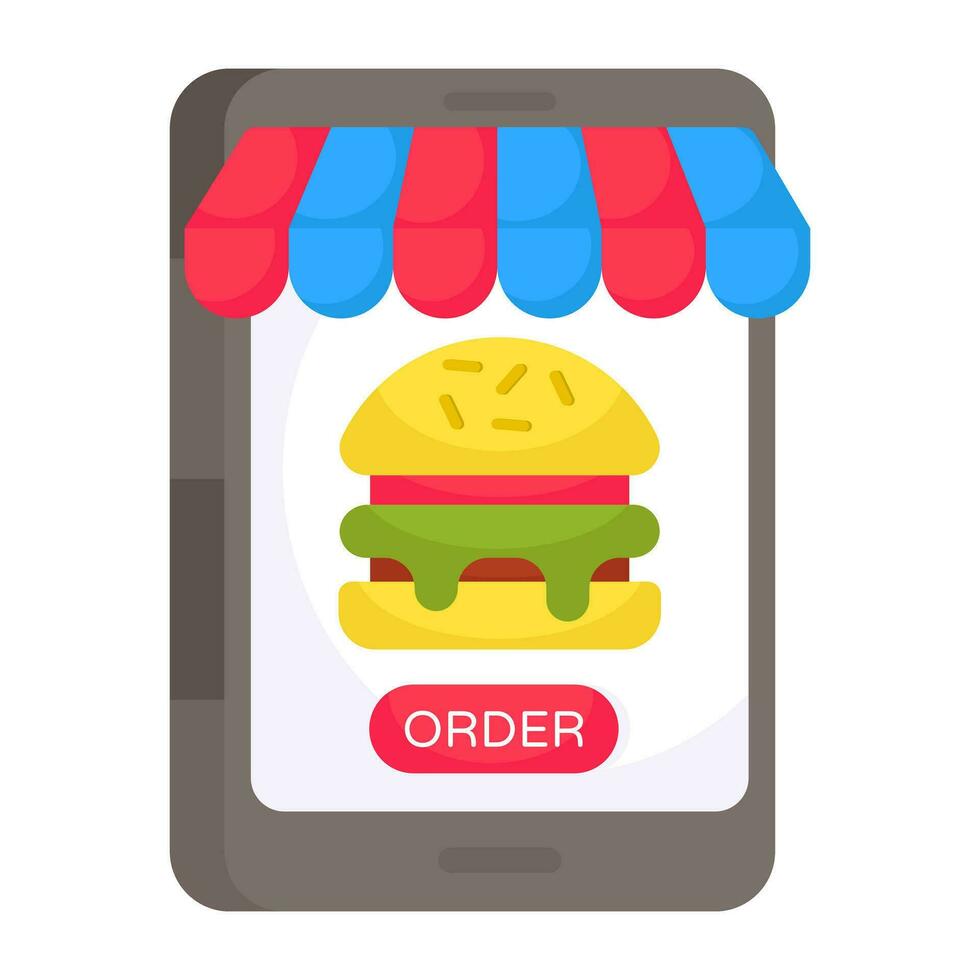 Editable design icon of mobile food order vector