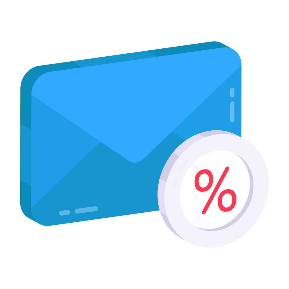 A unique design icon of discount mail vector