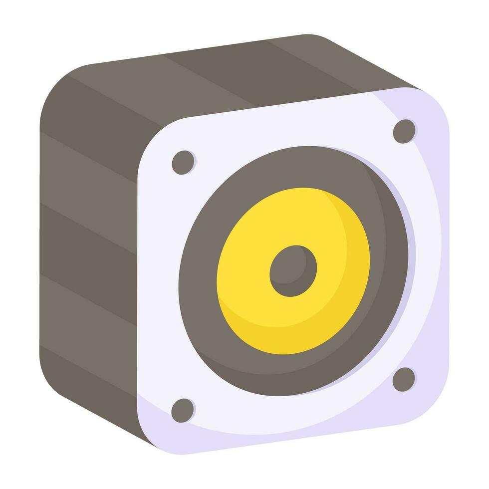 Vector design of woofer, flat icon