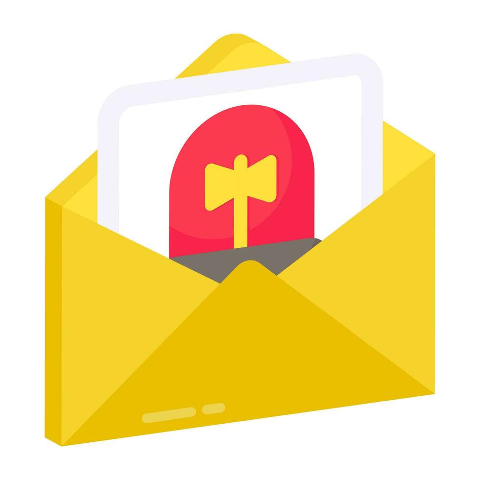 Conceptual flat design icon of emergency mail vector