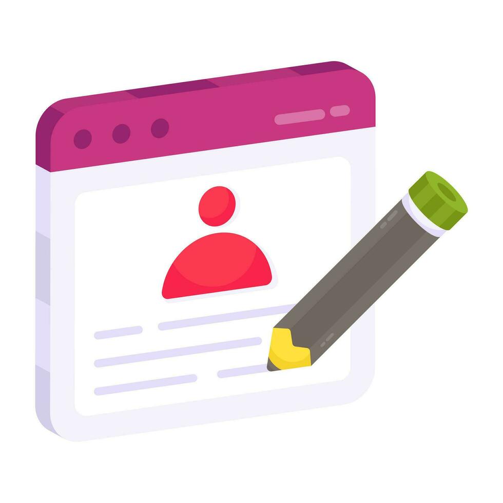 Editable design icon of writing cv vector