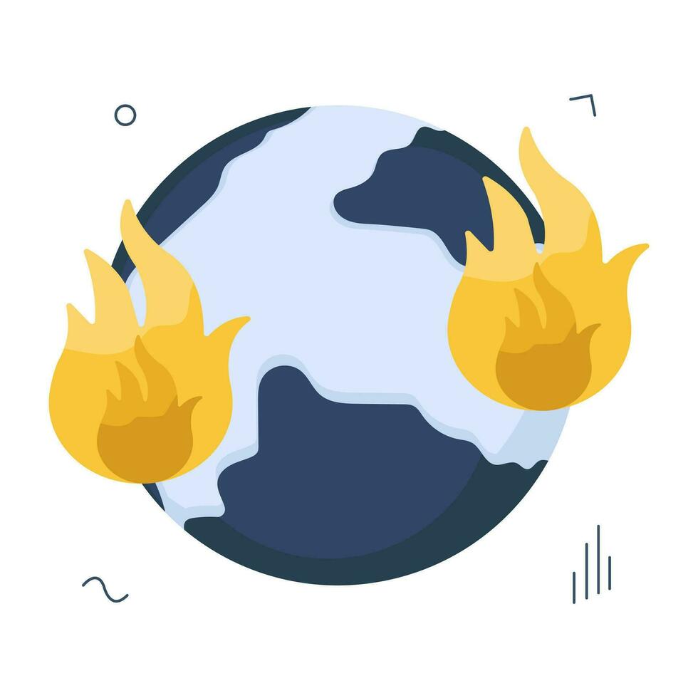 un Perfecto diseño icono de global ardiente vector