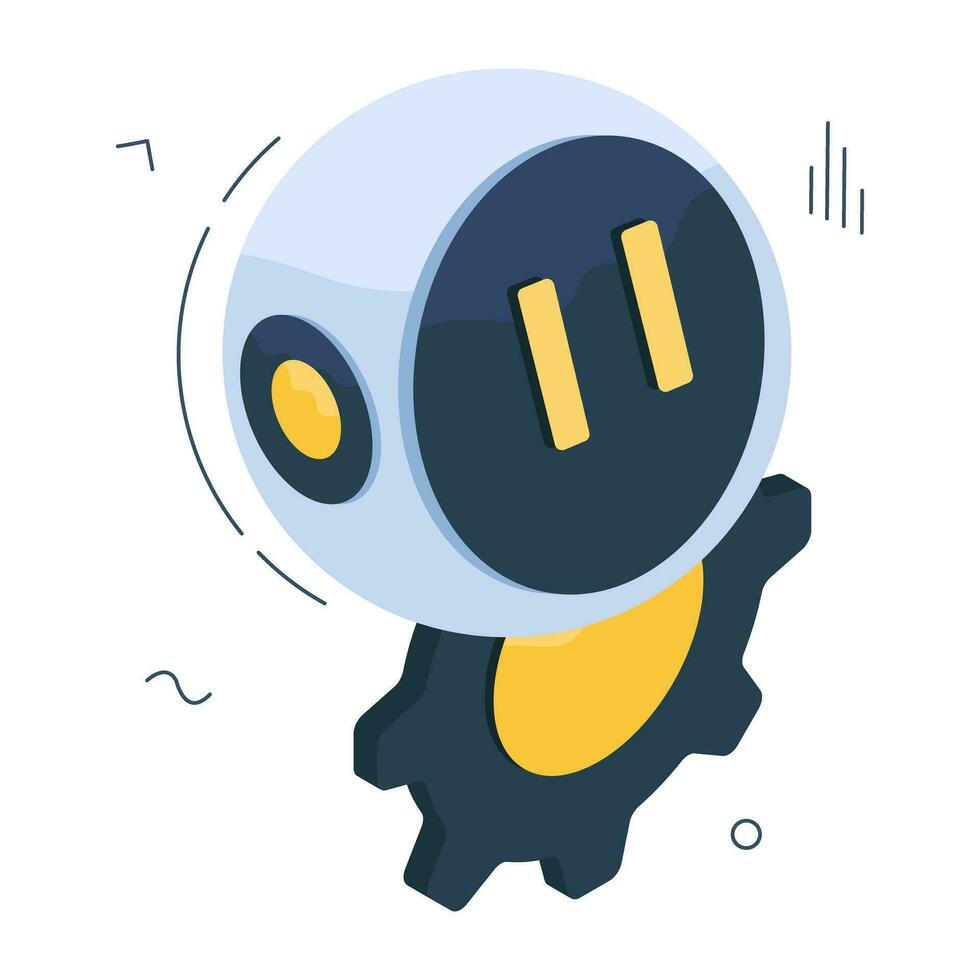 An icon design of robot setting vector