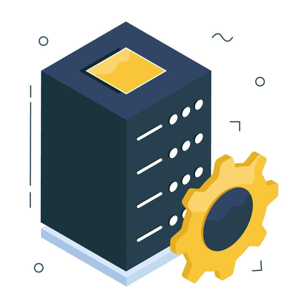 An icon design of server setting vector