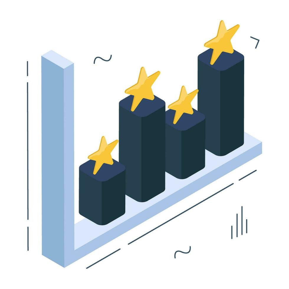 Editable design icon of bar chart vector