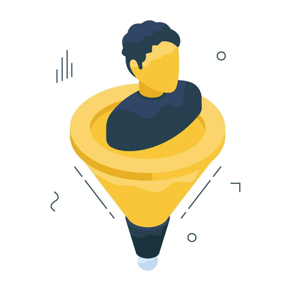 An editable design icon of filter employee vector