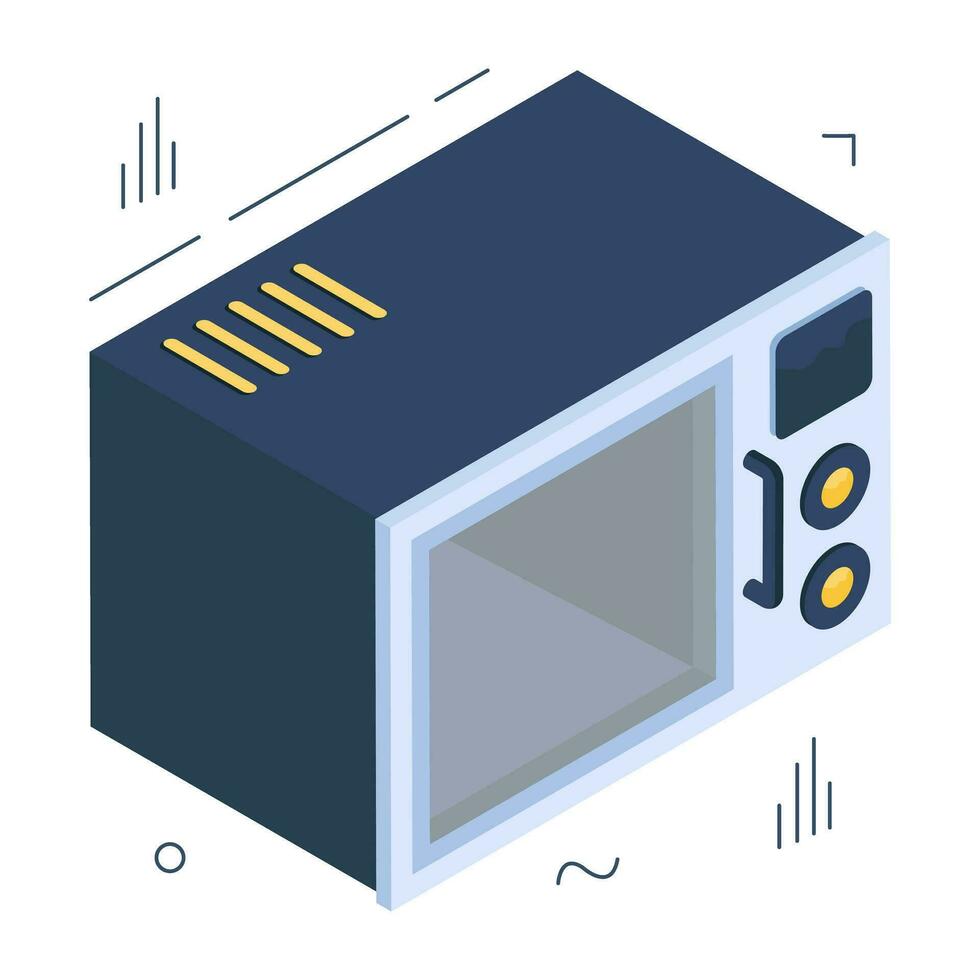 Editable design icon of microwave oven vector