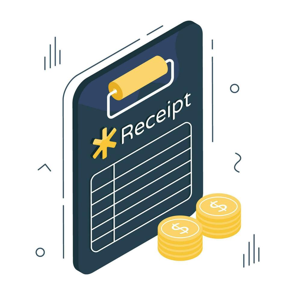 An icon design of medical bill vector