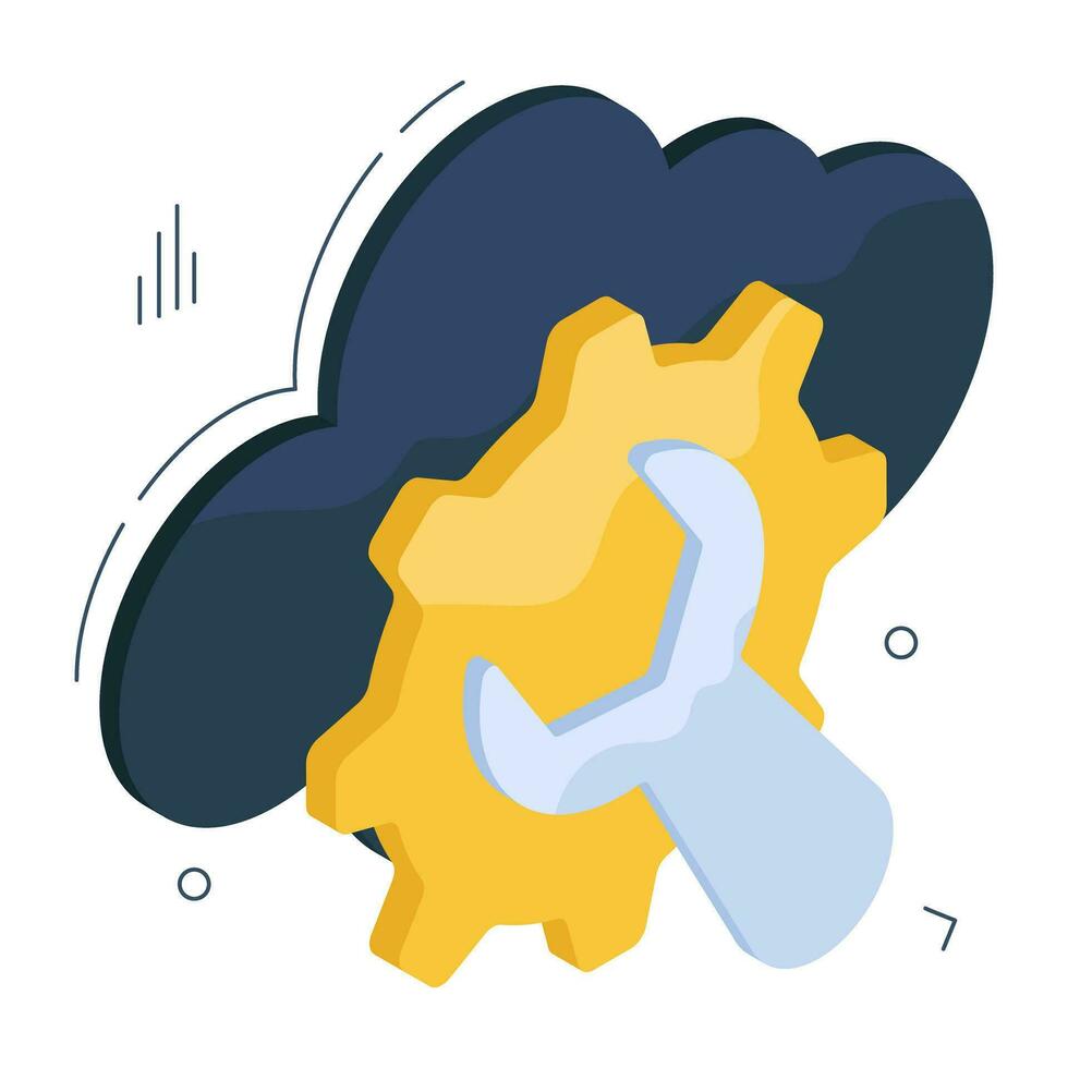 Premium download icon of cloud repair vector