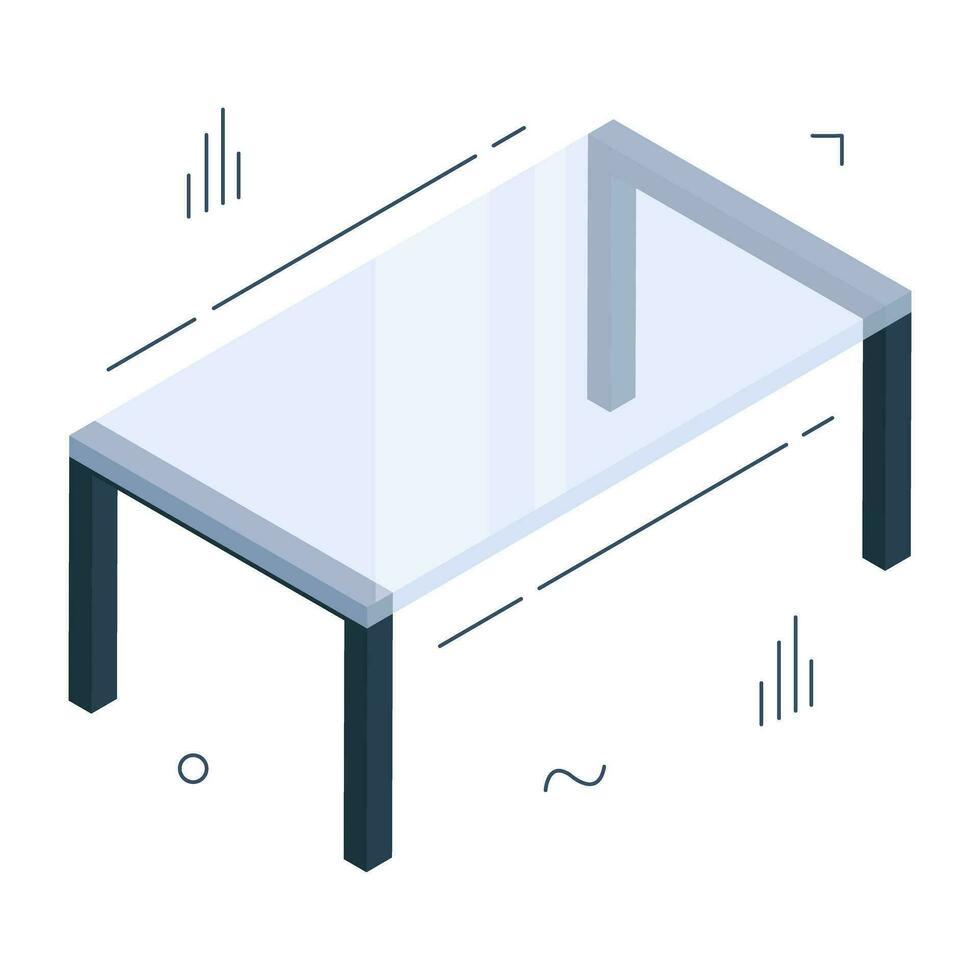 A unique design icon of rectangular table vector