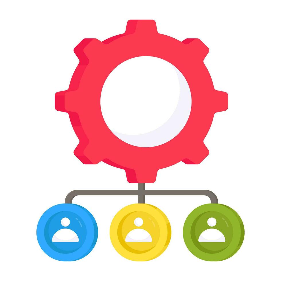 A flat design icon of team setting vector