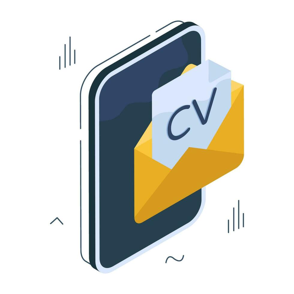 moderno diseño icono de CV sobre vector