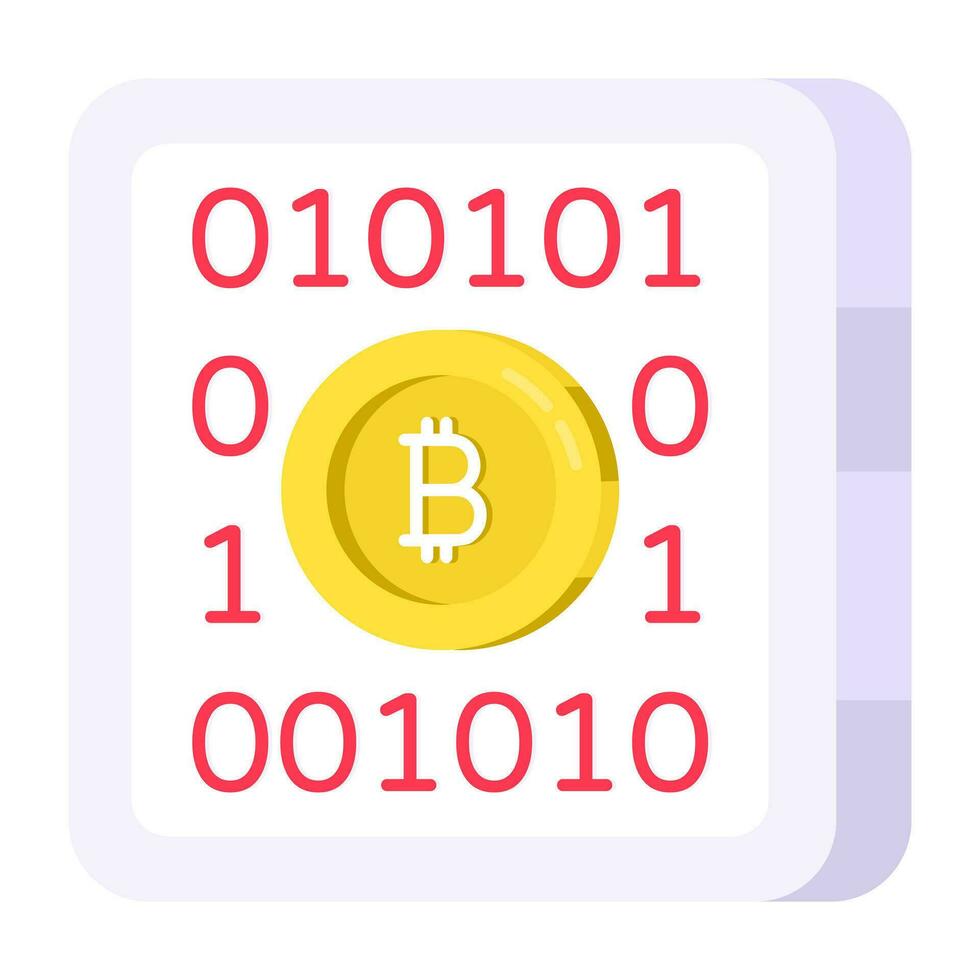 un creativo diseño icono de btc binario datos vector