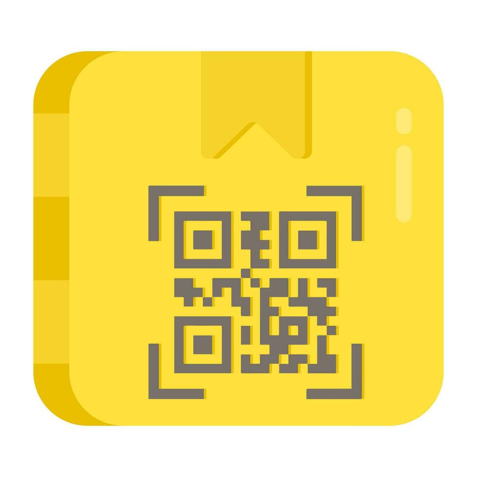 A flat design icon of parcel barcode vector
