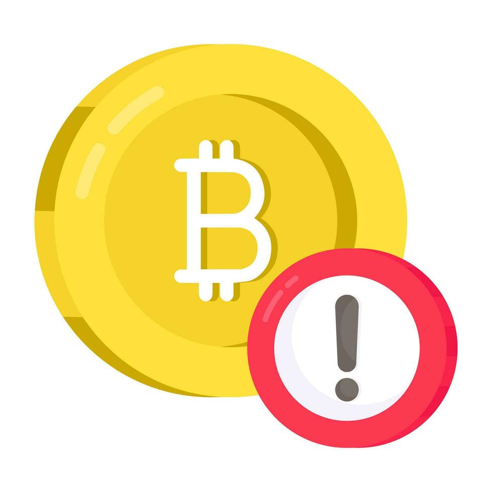 Vector design of bitcoin warning