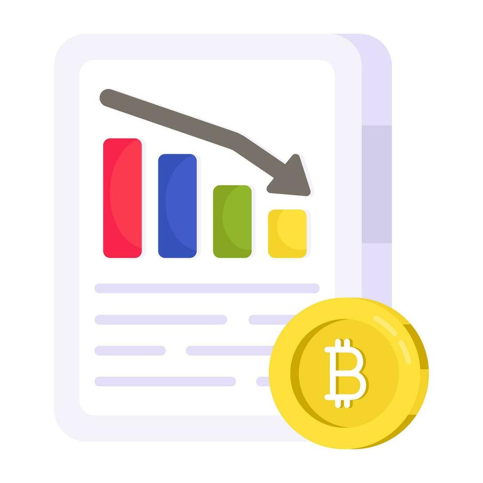 Perfect design icon of bitcoin  chart vector