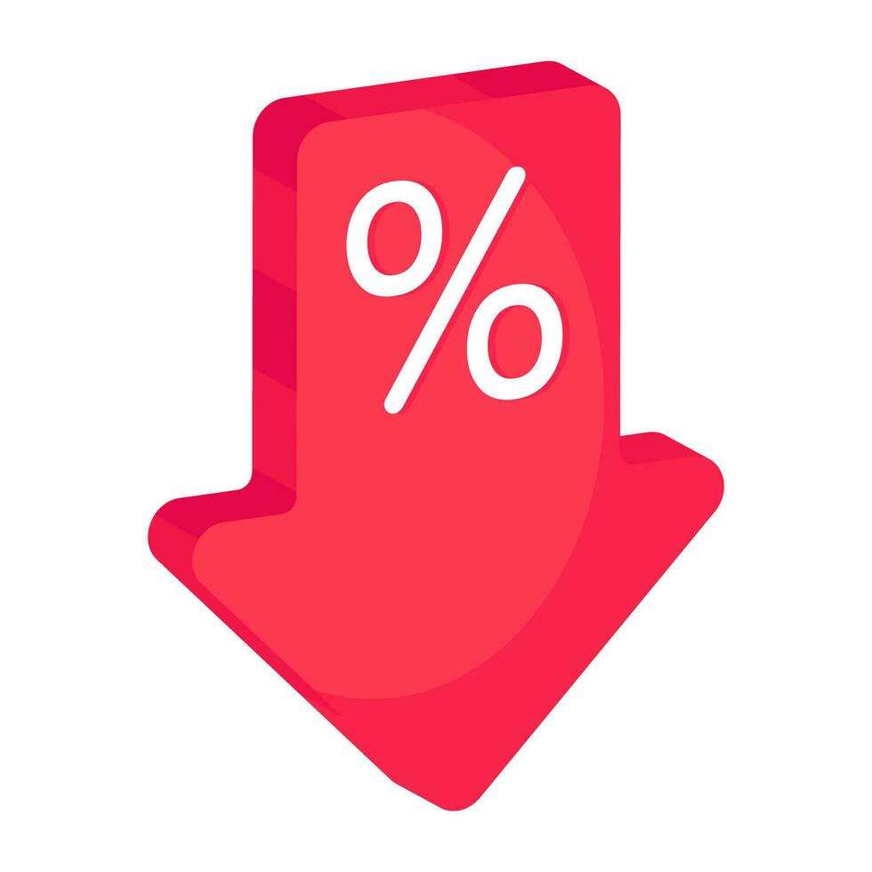 Creative design icon of discount arrow vector