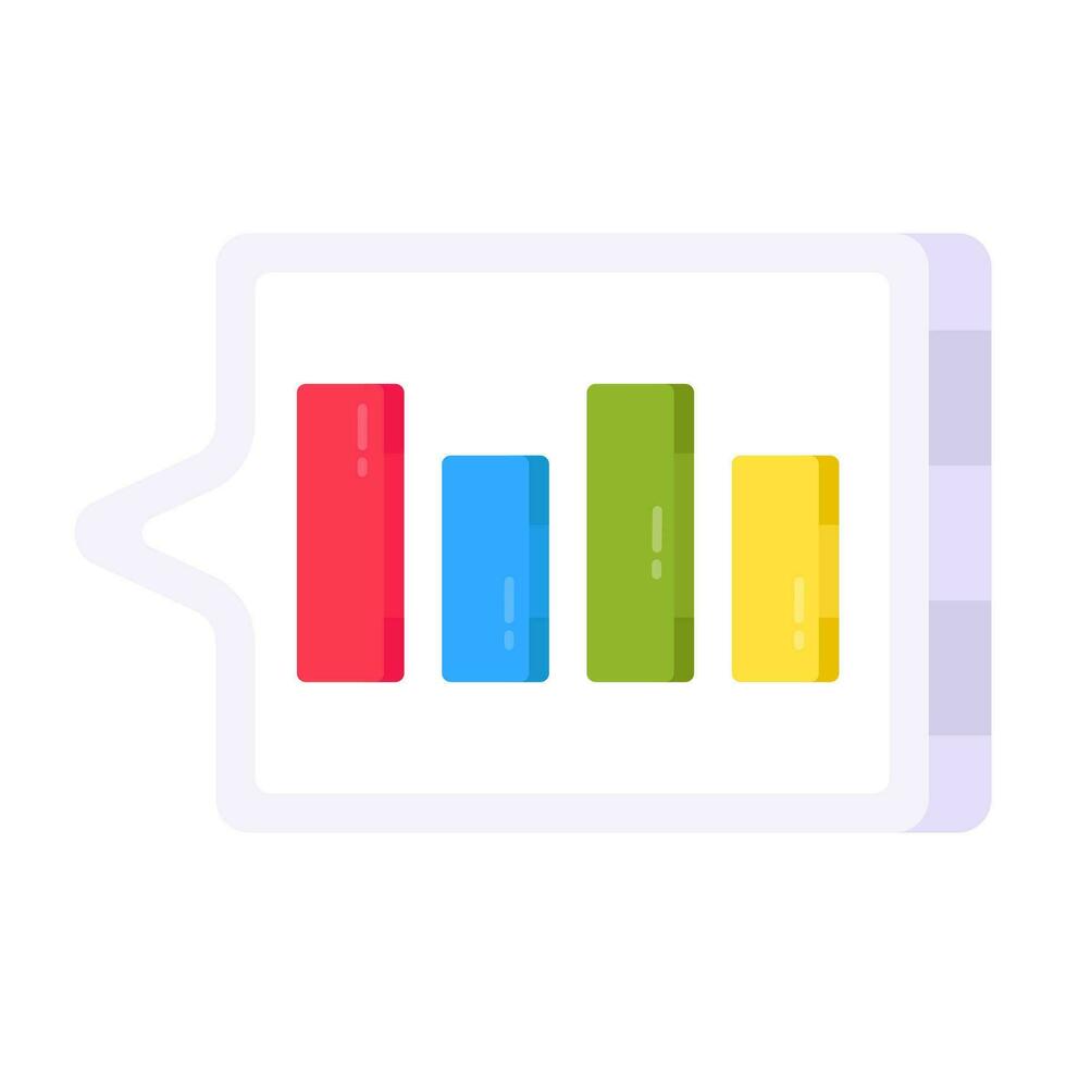 Conceptual flat design icon of bar chart vector