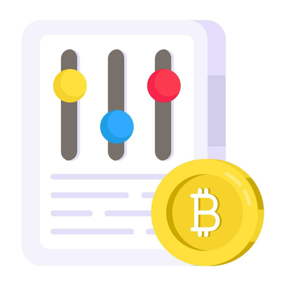 Editable design icon of bitcoin equalizer vector